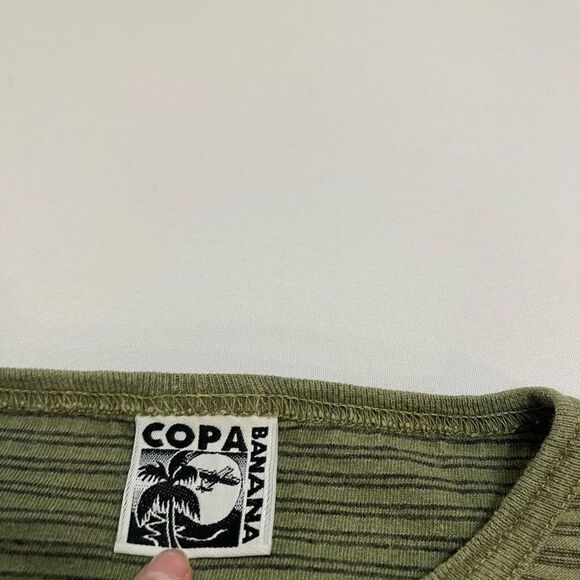 Copa Banana Y2K Green Stripe VTG Single Stitch Coffee T-Shirt Size XL - Picture 4 of 8